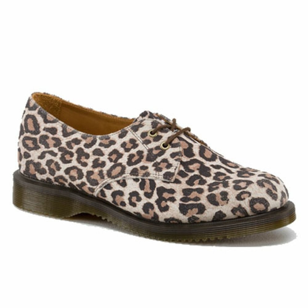 Dr Martens "Brook" Snow Leopard Suede Oxfords